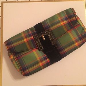 J Crew plaid clutch